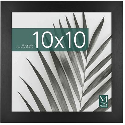 MCS Studio Gallery 10x10 Picture Frame Black Woodgrain, Wall Hanging & Easel for Tapletop Display, Square Photo Frame for Photos, Posters & Art Prints (1-Pack)