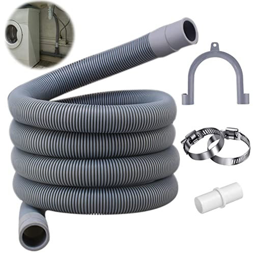 Seasboes 2M Ablaufschlauch, Ablaufschlauch Verlängerung für Waschmaschinen, Ablaufschlauch Schlauch Spülmaschine, Schlauch Universal inkl Schlauchverbinder und Schlauchschellen