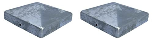 Haven Heritage Fence Post Caps Pyramid Square Galvanised Metal Fence Post Caps - Galvanised Fence Post Caps, Fence Post Caps 4 inch, Fence Post Caps 100mm Suitable for 4 Posts (10)