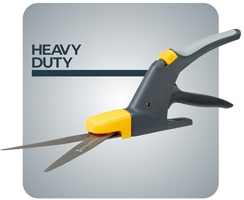 Woodland Tools Heavy Duty Rotating Grass Shears – 180 Degree Pivoting Head, Non Stick Steel Blades, Ergonomic Grip, Manual Grass Clippers for Trimming Around Beds, Walkways, and Edges