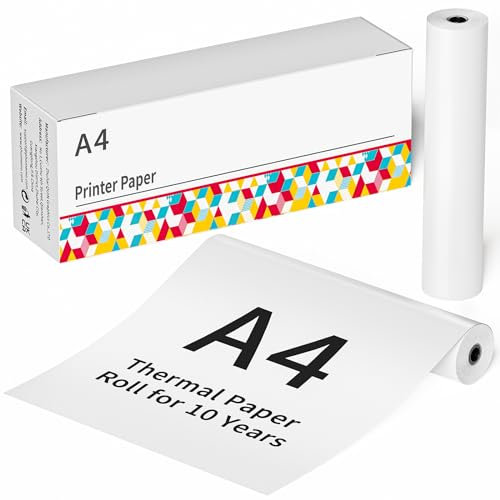 ASprink A4 Thermopapier, 210x297 M832 Papier, Kompatibel mit Allen Marken M832/M833/M834/M835 Portable Drucker, Thermopapierrolle mit 2 Rollen