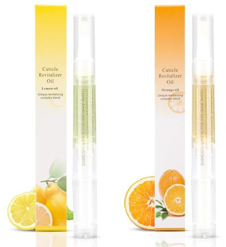 2 PZ Penne a olio per cuticole per la cura delle unghie, Penna a olio rivitalizzante per cuticole con spazzola morbida, Olio per prevenire la rottura e la secchezza delle unghie