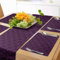 ABAKUHAUS Indigo Tischläufer & 4 Stück Tischsets, Orientalisches Design mit Bilddruck mit floralen Wirbelblattdetails, Set für die Tischdekoration, 180 cm x 40 cm, Aubergine und Lila