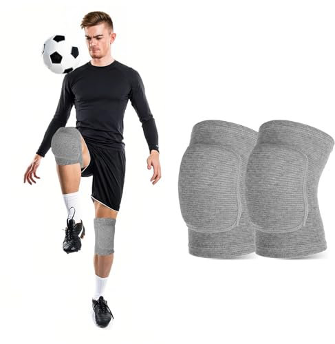 FAINCA Knieschoner, Verdickter Schwamm Knieschoner Volleyball, Elastizität Volleyball Knieschoner, Knieschoner Tanzen, für Sport Fußball Handball Volleyball Tanzen (Grau)