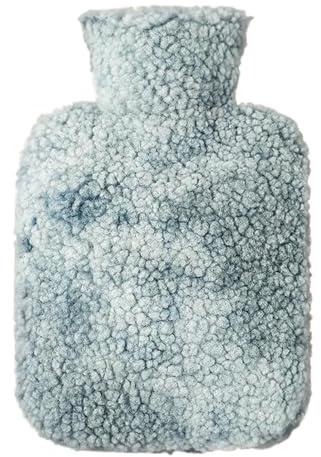 Plysch värmepåse – 1000 ml påfyllningsbar värmepåse med plyschöverdrag | Värmepåse med stor kapacitet | bekväm varmvattenpåse | 26 x 17 x 2 cm stor plysch-varmvattenflaska för kropp, nac