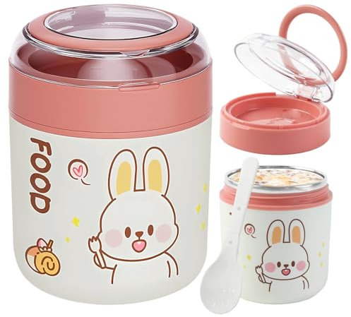 kiptyg Overnight Oats Jar,530ml Stainless steel Breakfast Pots with Spoon,Insulated Yoghurt Cup,Free BPA &Leakproof,Cereal Cup to go