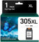 305XL Schwarze Druckerpatronen für HP 305 Druckerpatronen Schwarz, Druckerpatrone für HP 305 XL für HP DeskJet 2720, 2730, 4100, 4134 und Envy 6020, 6022, 6030, 6032, 6420, 6422, 6430, 1 Stück