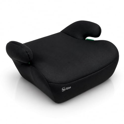 Alzador Coche i-Size 125-150 cm Grupo 3 (6-12 años), Ligero 1 kg, Elevador Infantil con Cinturón – Asalvo SmartSafe Negro