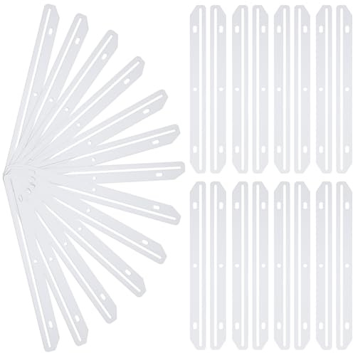 MAQUITA 100 Pcs 3 Hole Punched Magazine Holders for Binders 11.6 in Plastic Magazine Organizer 3 Ring Binder Insert Strips Clear Collector for File Book Craft Paper