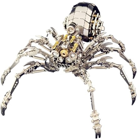 Robot meccanico fai da te, kit di costruzione in metallo 3D con illuminazione a LED, puzzle di montaggio impegnativo, modello da esposizione per collezionisti