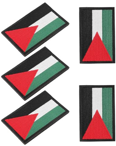 GRADENEVE 5piezas Parches de Bandera de Palestina Bordado Insignia para Mochila Ropa Bolsos DIY Accesorios de Moda para Motociclista Chaquetas Uniformes