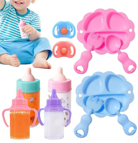 Toy Bottle - Doll Bottle Set | Babyy Pretend Toy Accessories, Doll Tableware Accessories For Nursery Home School Camping Kindergarten Boys Girls