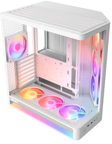 NZXT H6 RGB+ - Compact Dual-Chamber ATX PC Case - White