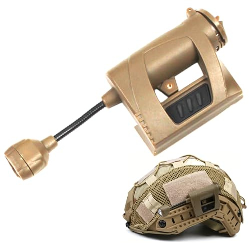 Taktisk hjälmlampa med 4 lägen (grön/röd/vit/IR), LED-arbet med hjälmfäste, flexibel metallkrage för utomhusjakt och airsoft