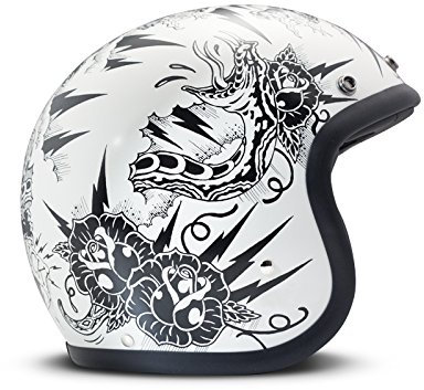 DMD Jethelm Motorrad Vintage Thunderstruck, mehrfarbig, Größe S