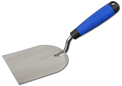 DEWEPRO Gipserspachtel 100 Mm – Spatule À Enduire Professionnelle En Acier Inoxydable Avec Lame 1,2 Mm Et Manche 2K Ergonomique – Spatule De Stucateur Pour Lisser, Spatuler Et Réparer
