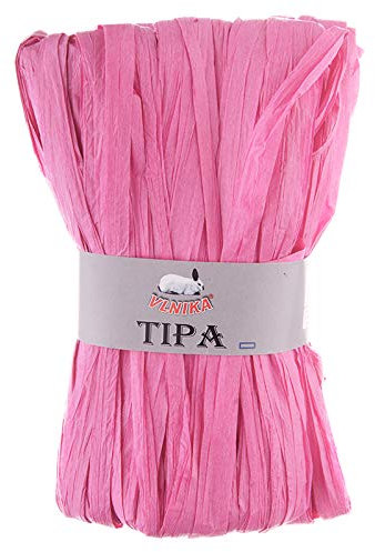 50g / 80m Tipa Raffia Geschenkband Papierschnur Papiergarn Papierband Farbwahl, Farbe:61 pink