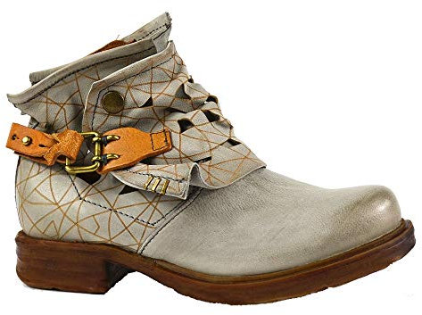 A.S.98 Airstep Damen Leder Stiefeletten Stiefel Biker Schuh Grau Schuhgröße 35