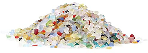 Buachois Grava de Acuario Natural Pulida Grava Decorativa Piedra de Cristal Pecera Decoración de Grava Colorida Decoración de Fondo de Piedra Natural