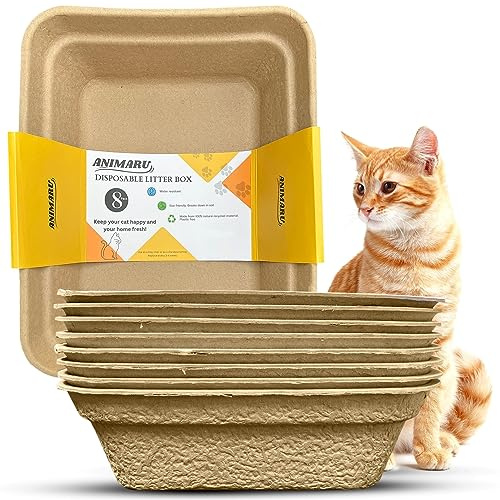 Disposable Litter Boxes (Brown, Large 8-Pack)