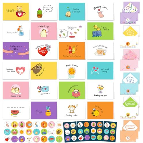 Decorably 24 Pack Assorted 6x4in Funny Thinking of You Cards