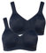 Ulla Popken Damen Mikrofaser, 2er Pack Cup C-D BH, Nachtblau, 120D