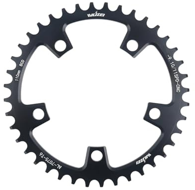 BIKECO Vélo Plateau étroit large 110/130BCD 5 vis Plateau de chaîne de vélo rond 36/38/40/42/44/46/48/50/52/54/56/58/60T Plateau de chaîne de vélo pour 9 10 11 vitesses vélo de course VTT (110BCD,40T)