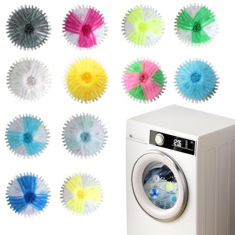 12 Piezas Lavadora Quitapelusas para Mascotas, Lavadora Quitapelos para Gatos, Lavadora Recogepelusas para Pelo de Perro, Bolas de Pelusa para Lavadora