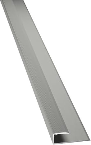 D-TACK Einfassprofil Alu | Höhe 8,2 mm | Länge 2,7 m | Edelstahlfarben | Zum Kleben, Klemmen oder Schrauben | Einfassschiene aus eloxiertem Aluminum | Abschlussleiste