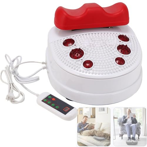 Masajeador de pies oscilante, máquina de fitness Blood Chi con control por cable, ejercitador aeróbico pasivo para ejercicios de vitalidad con vibración, máquina masajeadora de pies con cómoda,Red