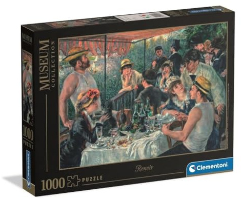 Clementoni - Puzzle 1000 Pezzi Arte per Adulti e Ragazzi, Museum Collection, Tema Pranzo dei Canottieri Renoir, Idea Regalo Uomo e Donna, Made in Italy, 70x50 cm, 39993