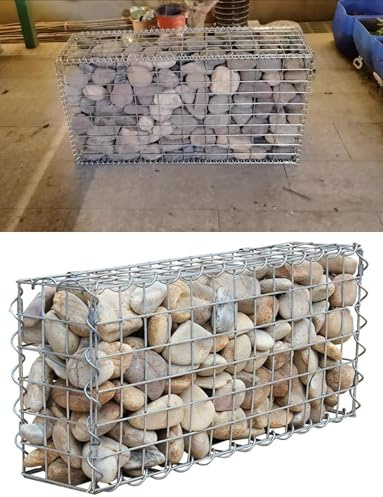 Genérico Cesta de gaviones de Acero galvanizado, jaulas modulares de gaviones, jaulas de Piedra for proyectos de jardinería, construcción rápida y Sencilla, Color Plateado(5x10cm/2x4in,200x50x50cm)