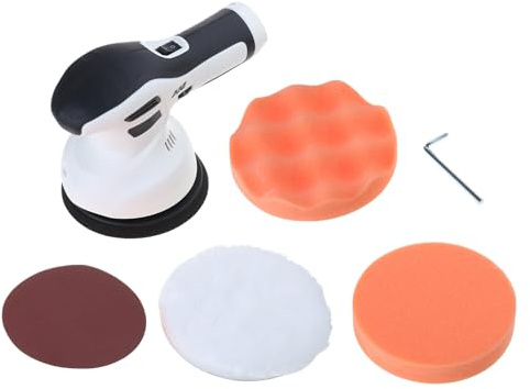 Lucidatrice portatile senza fili per lucidatura a batteria a 6 velocità variabile per dettagli auto, lucidatura, ceretta, kit tampone senza fili