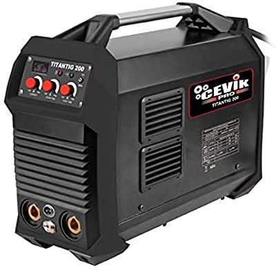 CEVIK PRO CE-TITANTIG200 - Soldador Inverter TIG DC + Lift TIG - 200A 30% - 230V - Electrodos hasta 5mm - Display Digital - Incluye Antorcha TIG Pinza Masa Portaelectrodo