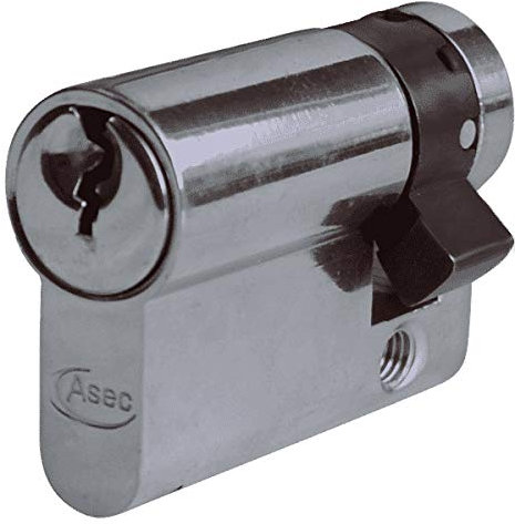Asec Euro Half Cylinder With Adjustable Cam - 5 Pin - 40mm (30/10) Nickel Plated