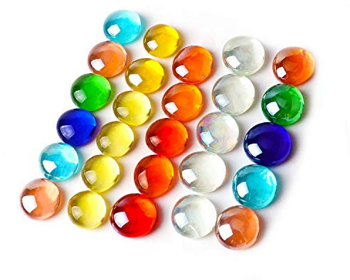 Coolty 1KG Glaskiesel Mehrfarbig, Bunte Glasnuggets, Glasdekorsteine, Ca. 230 Stück