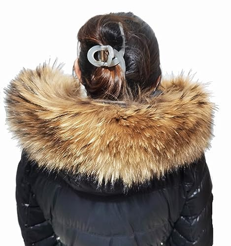 Cuello de piel bufanda de mujer bufanda de piel cálida mapache cuello de piel babero suéter gorro unisex cuello, long60CM width18CM