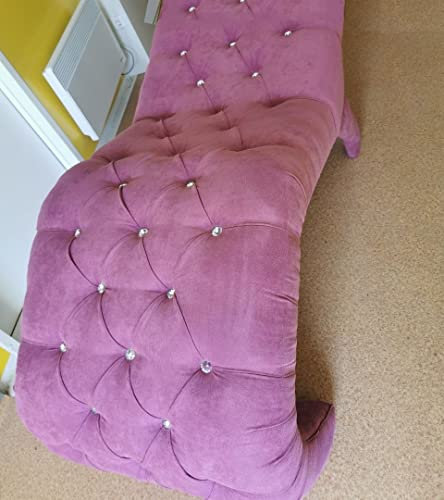 Anatomische Kosmetikliege, Velours, 175x70 cm, Liege für Wimpernverlängerung, Couch für Beauty Salon - 1249 pink