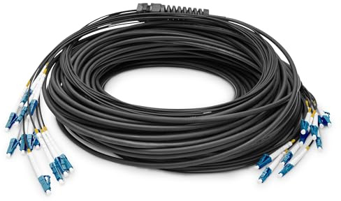 DIGITUS DK-2A33CU075BK-BBB – Fibre Optic Cable OS2 – 75 m – LC (UPC) to LC (UPC) – 12 Fibres Breakout Cable – 1/10 Gbit/s – SM Singlemode Fibre Optic Cable – Fibre: G.657.A1 9/125 µ – Black