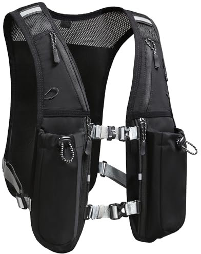 Lauf-Trinkweste für Damen und Herren. Reflektierend, 8 Taschen, schnell trocknend, 1.5L, Verstellbarer Rucksack für Läufe, Radfahren, Trails, Marathons