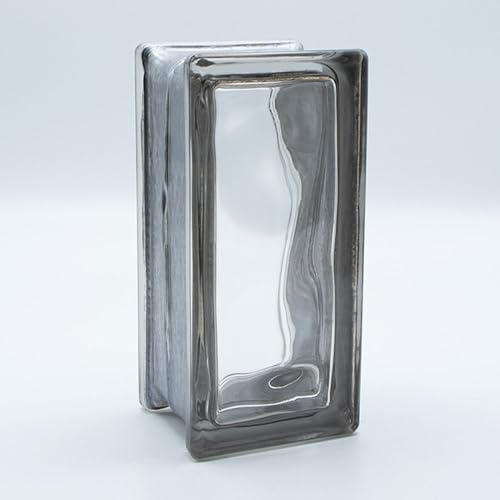 10 blocchi di vetro di design nuvola Reflex antracite, 9 x 19 x 8 cm, 10 pezzi