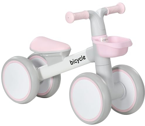 AIYAPLAY Kids Balance Bike for 1-3 Years Old with Adjustable Seat Pink