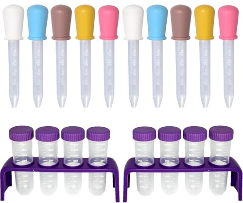 20 PCS Science Experiment Kit, Purple Test Tube Set with Pipettes, Ideal for Education, Creative Play, and Family Activities, Includes 50ml and 5ml Tubes, Used By People Aged 15 And Above