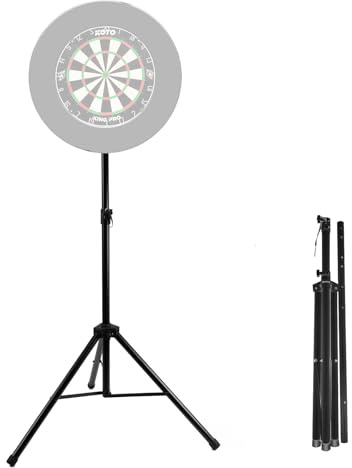 BREEZENET Heavy Duty Dartboard Stand, Adjustable Height Dart Stand for Standard & Electronic Dartboards, Collapsible Tripod Base for Indoor & Outdoor Use