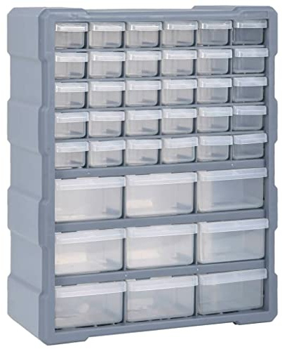 Mokuyary Organisateur Multi-tiroirs avec 39 Tiroirs 38x16x47 cm, Casiers à Tiroirs Organiseur de Rangement, Boîte à vis outils pour petites pièces, Garage, Atelier