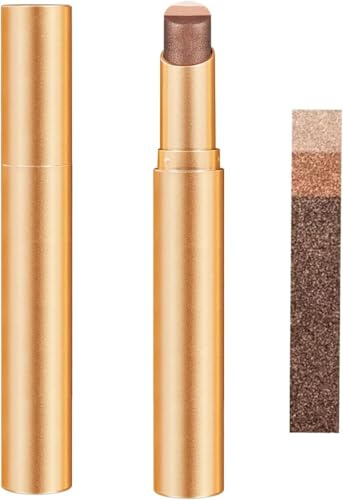 Sombra de ojos en barra de 3 colores, lápiz de sombra de ojos cremoso de larga duración y resistente al agua, acabados mate y brillante, maquillaje para looks diurnos y nocturnos (02#)