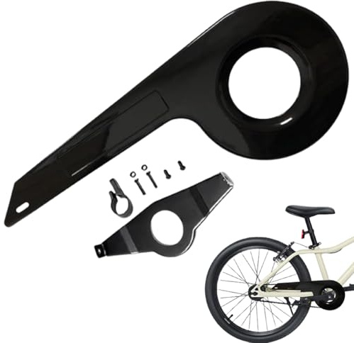 Hperu Cykelkedjeskydd för barn, svart robust PP-cykelkedjeskydd med tillbehör passar för 32-36 tänder, svarta tillbehör