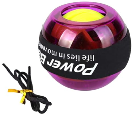 Yinhing Giroscopio per Allenatore da Polso a LED Lega di Alluminio Ad Alte Prestazioni per Forza di Presa Resistenza Riabilitazione del Polso Batteria Attrezzo Fitness Portatile (PURPLE)
