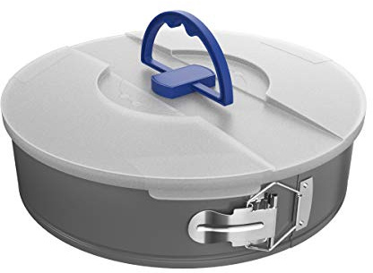 Springform Pan with Lid- 10” Nonstick Baking Cheesecake Pan with Travel Friendly Snap-on Lid-Anti Warping Carbon Steel Bakeware by Classic Cuisine