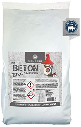 Wanders24 Bastelbeton zum Kneten - 20 kg - Für Kreative - Deko - Wetterfest - Made in Germany